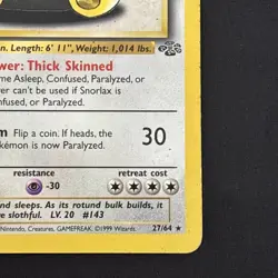 Snorlax 27/64 1st Edition Non-Holo - Pokemon 1999 Jungle - MP - Image 5
