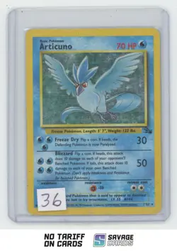 1999 Pokemon Classic Fossil Holo Articuno #2/62 - Image 1
