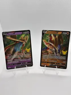 Pokemon TCG 2 Card Lot: Zacian V 016/025, Zamazenta V 018/025 Celebrations Promo - Image 1