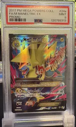 2017 POKEMON MEGA POWERS COLLECTION PROMO #24A FULL ART/M MANECTRIC EX PSA 9 - Image 1