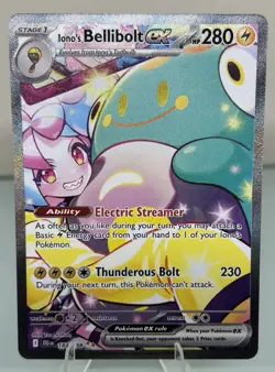 Iono's Bellibolt EX SIR 183/159 SV09 Holo Pokemon TCG Card Journey Together - Image 1