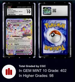 2025 Pokemon Prismatic Evolutions Surprise Box Sylveon ex #041 CGC 10 - Image 3