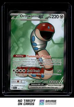 2024 Pokemon Scarlet & Violet - Stellar Crown Orthworm ex #162/142 Ultra Rare - Image 1