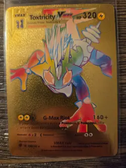 Pokemon Toxtricity VMAX GOLD Foil Fan Art Collector Card - 320 HP - 196/192 - Image 1