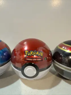 3 Pokemon TCG PokeBall Tins-(3x) - Sealed New 3 Booster Packs & 1 Coin - Image 3