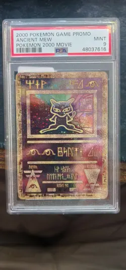 Pokemon TCG 2000 Ancient Mew Double Swirl Movie Promo, PSA 9 - Image 1
