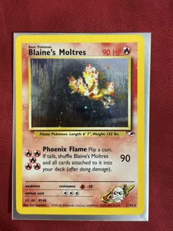 Blaine's Moltres - 1/132 - Pokemon Gym Heroes Unlimited Holo Rare Card WOTC LP - Image 1