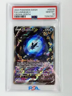 2023 Pokemon Lumineon v GG39 Crown Zenith Galarian Gallery PSA 10 Gem Mint - Image 1