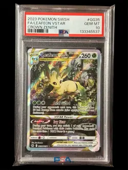 Pokemon Leafeon VSTAR Crown Zenith Galarian Gallery Ultra Rare GG35/GG70 PSA 10 - Image 1