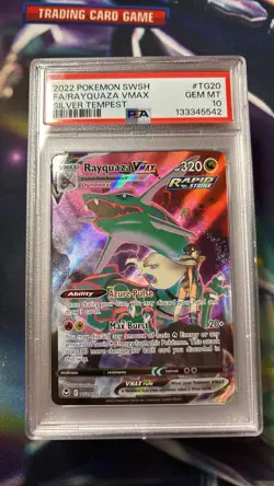 POKEMON TCG Rayquaza Vmax Pokemon Sword & Shield Silver Tempest TG20/TG30 PSA 10 - Image 4