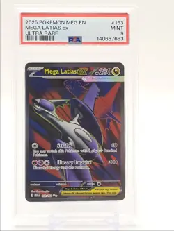 MEGA LATIAS EX 2025 POKEMON MEGA EVOLUTION ULTRA RARE 163/132 PSA 9 Q1518 - Image 1