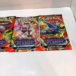 Pokemon Mega Evolution Phantasmal Flames Booster Pack Art Set Of 4 Sealed - Image 3