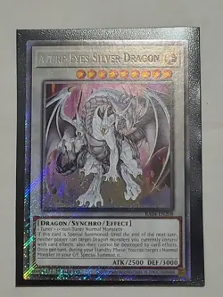 yugioh! Azure-Eyes Silver Dragon (RA04-EN208) Platinum Secret Rare 1st edition - Image 1