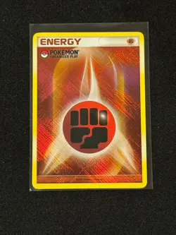 Pokemon Fighting Energy Crosshatch Holo Pokemon Organized Play 2009 LP - Image 1