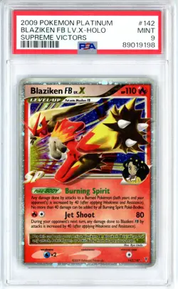 PSA MINT 9 Pokemon TCG Blaziken FB Lv.X 142/147 Supreme Victors Holo (2009) - Image 1
