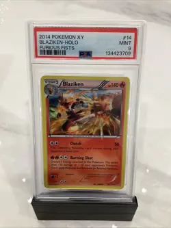2014 Pokemon XY Blaziken Holo Furious Fists #14 PSA 9 - Image 1