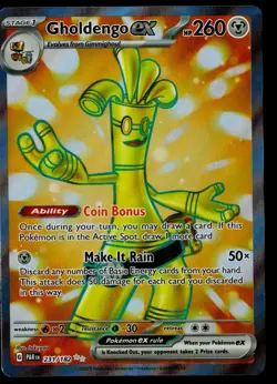 Gholdengo Ex 231/182 Pokemon Paradox Rift Full Art Holo Rare Near Mint - Image 1