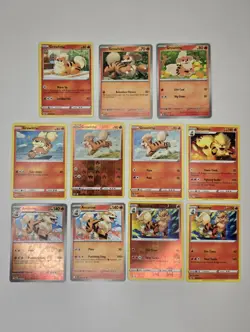 Lot of 11 Growlithe Arcanine Various Pokemon Collection Reverse Holo Rare - Image 1
