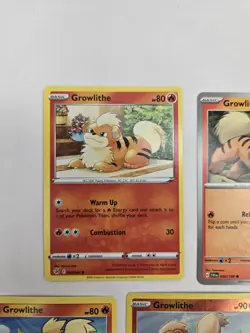 Lot of 11 Growlithe Arcanine Various Pokemon Collection Reverse Holo Rare - Image 2