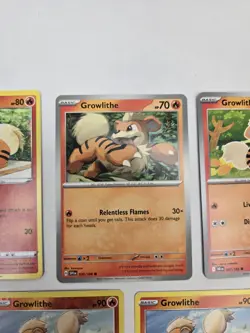 Lot of 11 Growlithe Arcanine Various Pokemon Collection Reverse Holo Rare - Image 3