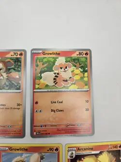 Lot of 11 Growlithe Arcanine Various Pokemon Collection Reverse Holo Rare - Image 4