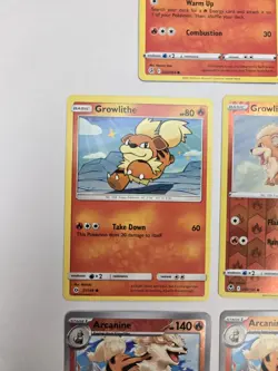 Lot of 11 Growlithe Arcanine Various Pokemon Collection Reverse Holo Rare - Image 5