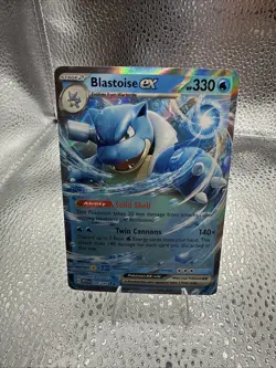Pokemon TCG Blastoise EX 009/165 Scarlet & Violet Holo Double Rare NM Condition - Image 1