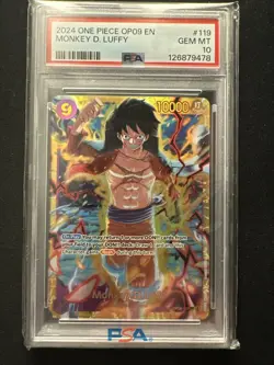 2024 ONE PIECE OP09-EMPERORS IN THE NEW WORLD #119 MONKEY D. LUFFY PSA 10 - Image 1