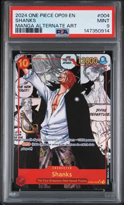 2024 One Piece English Shanks Manga Alternate Art #OP09-004 PSA 9 - Image 1