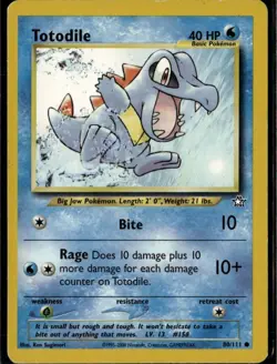 Totodile 80 Common Neo Genesis 080/111 Water Unlimited Pokemon Card - Image 1