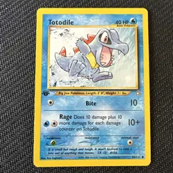 Totodile 80/111 Common 1st Edition Neo Genesis Pokemon Card - Image 1