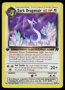Pokemon Card - Dark Dragonair Team Rocket 33/82 Uncommon 1st Edition - Image 1