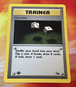 Gambler - 60/62 - 1st Edition - Fossil - Pokemon Card - LP - Image 1