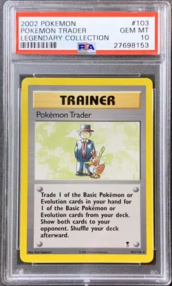 Pokemon Card Pokemon Trader Rare PSA 10 Gem Mint, Legendary Collection #103 2002 - Image 1