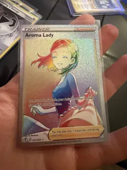 Aroma Lady (Secret) 221/203 SWSH07: Evolving Skies Holo MINT Pokemon Card Rare - Image 1