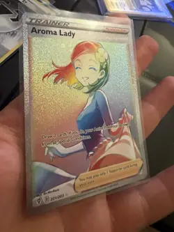 Aroma Lady (Secret) 221/203 SWSH07: Evolving Skies Holo MINT Pokemon Card Rare - Image 3