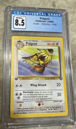 CGC 8.5 Pidgeot 1999 Jungle 1st Edition 24/64 Pokemon Card - Image 1