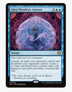 Glen Elendra's Answer | MTG ECL | Mythic | Blue Counterspell Faerie Token | NM - Image 1