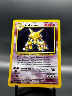 Pokemon Card 1999 TCG WOTC Base Set Alakazam 1/102 Holo Rare Unlimited LP - Image 1