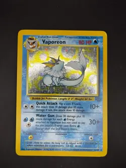 Pokemon TCG Vaporeon Holo Rare Card 12/64 Jungle LP - Image 1