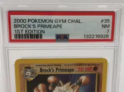 POKEMON 2000 GYM CHALLENGE Card BROCK'S PRIMEAPE #35/132 1st EDITION grade PSA 7 - Image 2