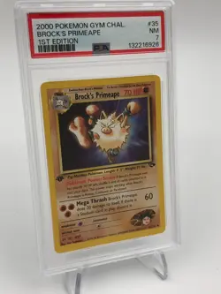 POKEMON 2000 GYM CHALLENGE Card BROCK'S PRIMEAPE #35/132 1st EDITION grade PSA 7 - Image 5