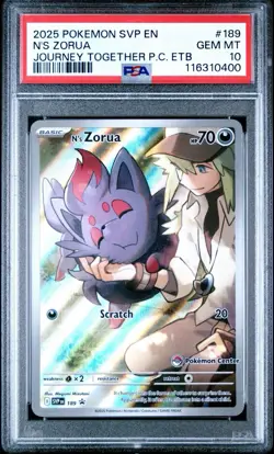 N's Zorua Promo PSA 10 Pokemon Journey Together Pokemon Center Stamped 189 - Image 1