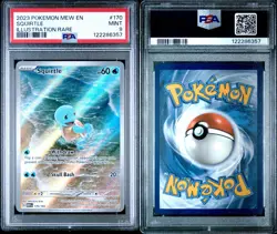 Pokemon TCG Squirtle Illustration Rare Holo #170/165 PSA 9 Scarlet & Violet 151 - Image 3