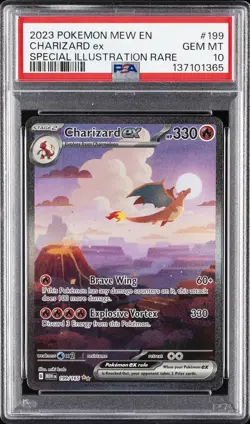 2023 POKEMON MEW EN-151 SPECIAL ILLUSTRATION RARE #199 CHARIZARD EX PSA 10 - Image 1