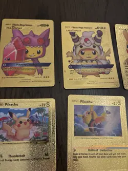 Pikachu & more Lot Of 14 Premium Gold Foil Fan Art Collector Pokemon Non TCG - Image 3