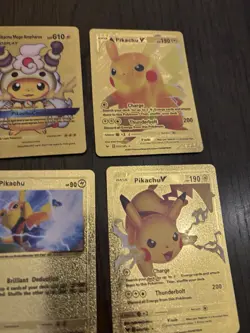 Pikachu & more Lot Of 14 Premium Gold Foil Fan Art Collector Pokemon Non TCG - Image 4