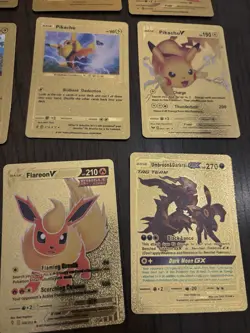 Pikachu & more Lot Of 14 Premium Gold Foil Fan Art Collector Pokemon Non TCG - Image 5