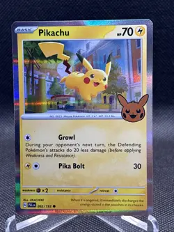 Pikachu 062/193 Holo SV: Paldea Evolved Trick or Trade Stamp Pokemon - Image 3