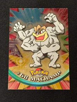 Pokemon TCG Machamp #68 Topps Trading Cards Series 1 Chrome Foil Holo LP - Image 1